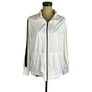 Tangerine white women’s‎ lightweight full zip workout warmup jacket SZ XL